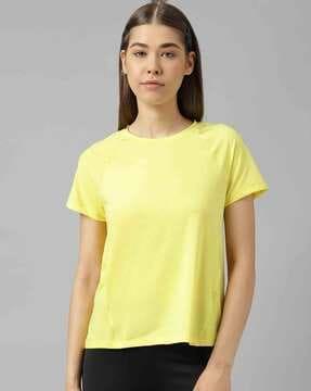 women ribbed round-neck t-shirt