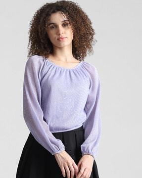 women ribbed round-neck top