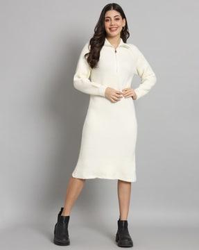 women ribbed sheath dress