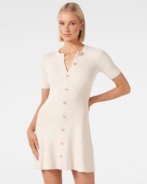 women ribbed shirt dress