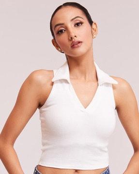 women ribbed slim fit tank top