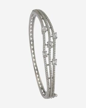 women rodium-plated stone-studded kada