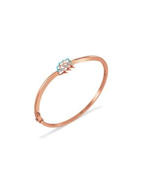 women rose gold diamond cuff bracelet