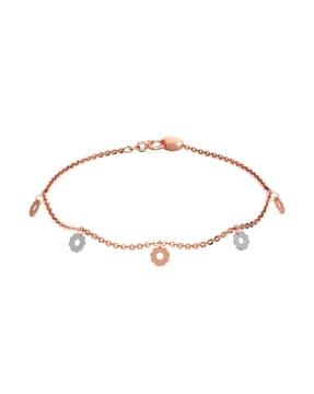 women rose gold floral bracelet