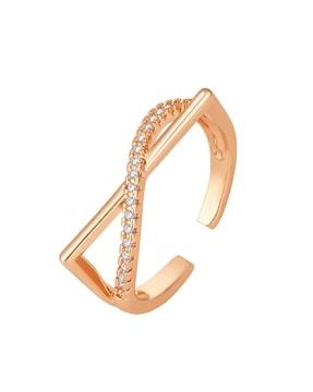 women rose gold-plated adjustable ring