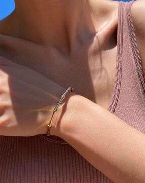 women rose gold-plated cuff bracelet