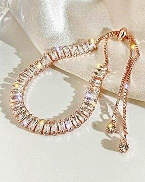 women rose gold-plated link bracelet