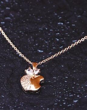 women rose gold-plated pendant with chain