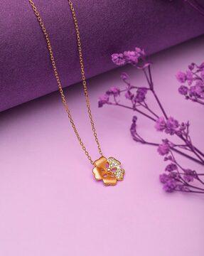women rose gold-plated sterling silver pendant with chain