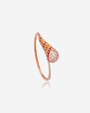 women rose gold-plated stone-studded kada