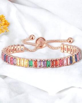 women rose gold-plated zirconia-studded bracelet