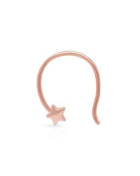 women rose gold star nose pin