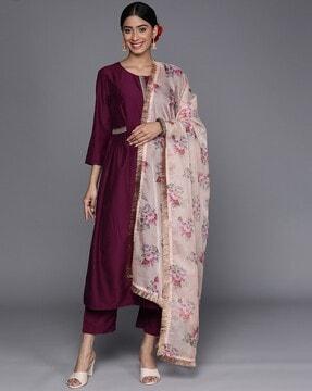 women round-neck anarkali kurta set