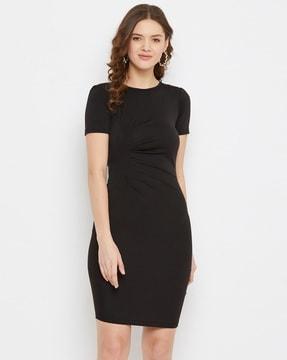 women round-neck bodycon dress