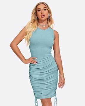 women round-neck bodycon dress