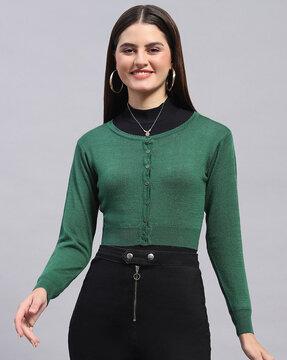 women round-neck cardigan