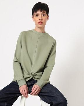 women round-neck cinched top