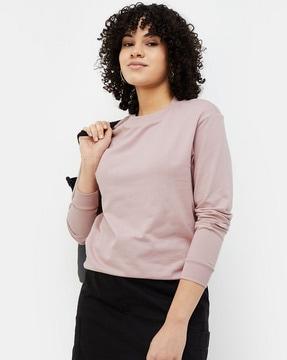 women round-neck regular fit sweatshirt