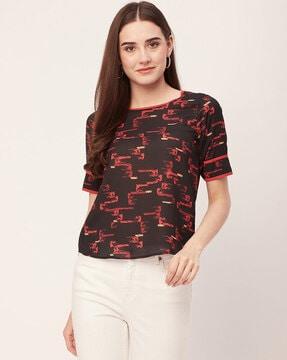 women round-neck regular fit top