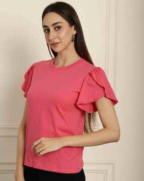 women round-neck regular fit top