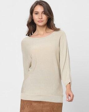 women round-neck relaxed fit top