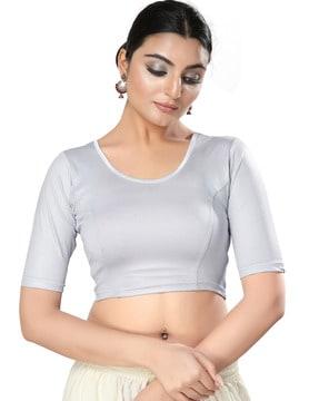 women round-neck slip-on blouse