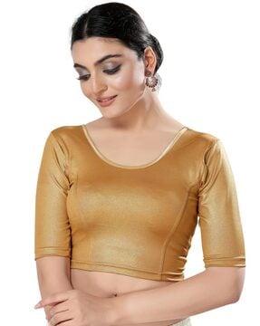 women round-neck slip-on blouse