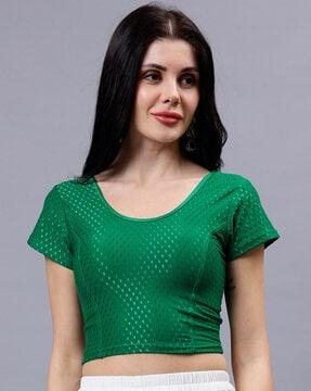 women round-neck slip-on blouse