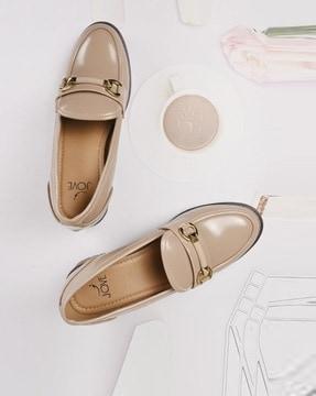 women round-toe bit loafers