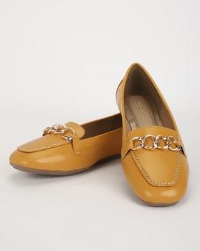 women round-toe bit loafers