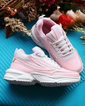 women round-toe casual shoes with lace fastening