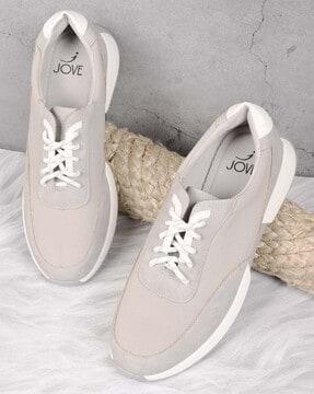 women round-toe lace-up casual shoes