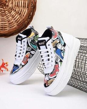 women round-toe lace-up casual shoes