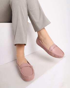 women round-toe slip-on loafers