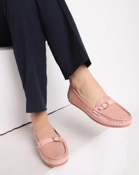 women round-toe slip-on loafers