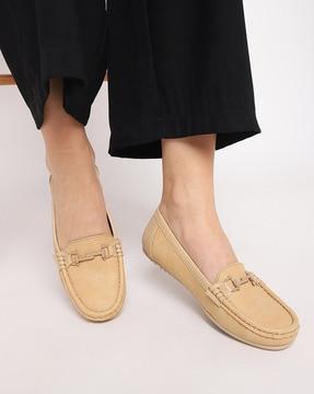 women round-toe slip-on loafers