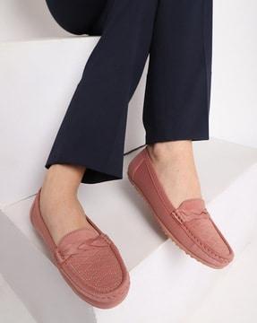 women round-toe slip-on loafers