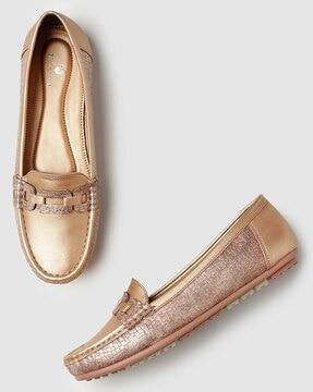 women round-toe slip-on loafers