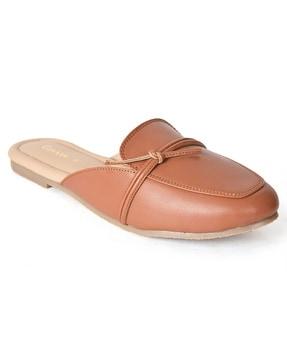 women round-toe slip-on mules