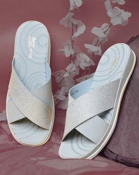 women round-toe slip-on sandals