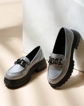 women round-toe slip-on shoes