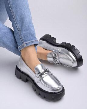 women round-toe slip-on shoes