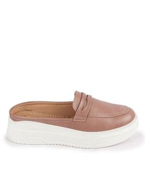 women round-toe slip-on shoes