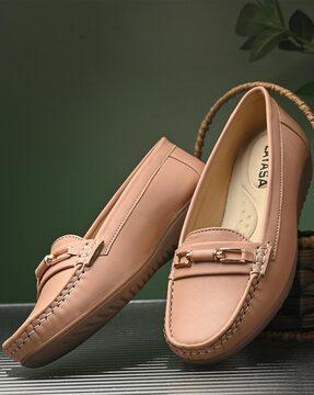 women round-toe slip-on shoes