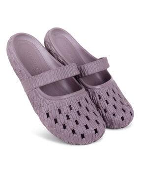 women round-toe slip-on slides