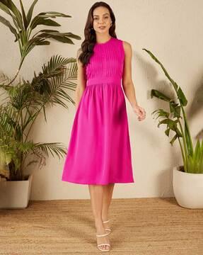 women ruched a-line dress