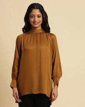 women ruched relaxed fit top