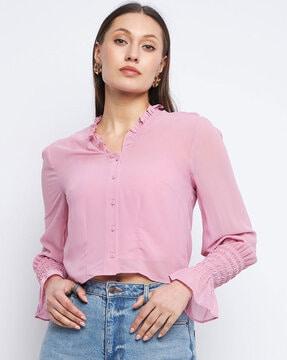 women ruched relaxed fit top