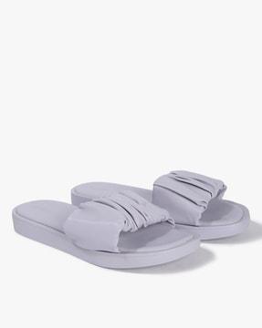 women ruched slides