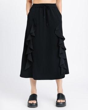 women ruffled a-line skirt